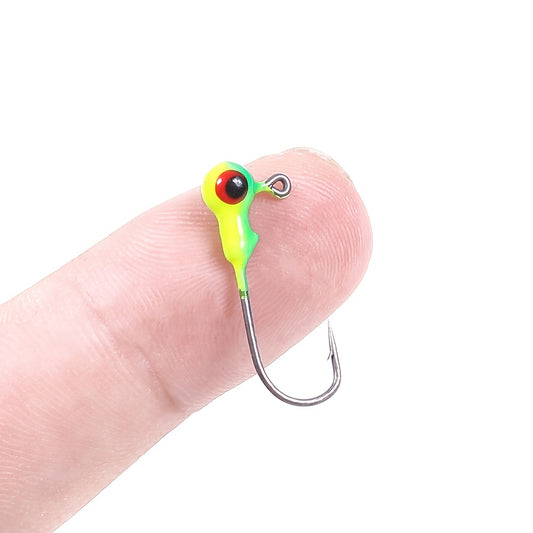 50pcs HENGJIA Colorful Jig Head Lures - Perfect for Soft Worm & Hard Baits Fishing! - Assorted Colors - For Bass, Trout & Other Freshwater Fish - Ideal Gift for Fishing Enthusiasts