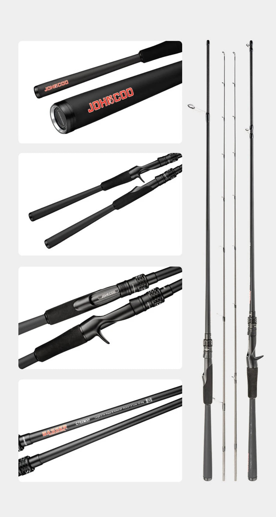 Spinning Casting Fishing Rod 1.95m 2.1m L ML M Action Ultra light Extra Fast Fuji A rings Bass Pike Fishing rod Boat rod