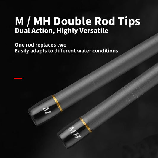 ZHANYING ZHANFENG Lure Rod, M/MH Twin Tips, All-Round, Spinning/Casting, Multi-section portable, Long-Distance Bass & Pike Perch