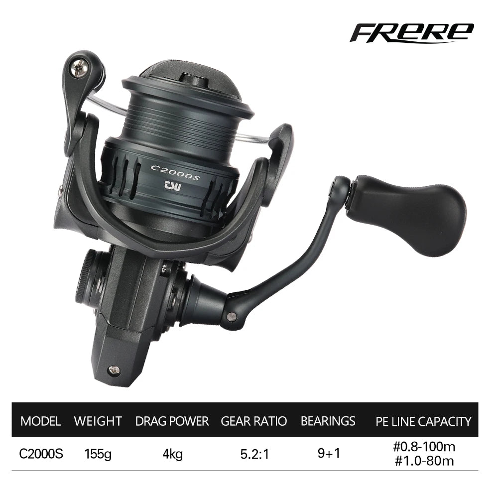 TSURINOYA 155g UltraLight Spinning Fishing Squid Trout Reel FRERE C2000S 2500S 3000M Carbon Body Shallow Spool Casting Versatile
