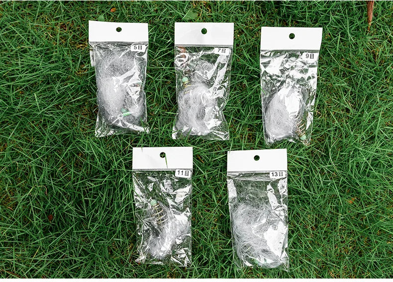 Multi Size Fishing Net Explosion Hook Trap Mesh Luminous Bead Netting Sea NetTackle Design Copper Shoal Cast Gill Feeder Trap