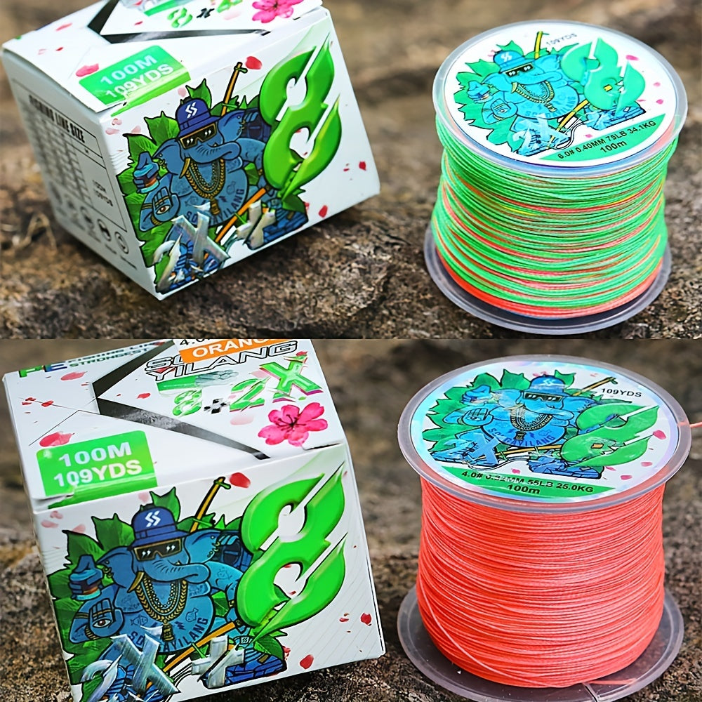 Super-Strong 8-Strand Braided PE Fishing Line - 16-75LB, 109yds, Ideal for Saltwater & Freshwater Angling, Abrasion-Resistant