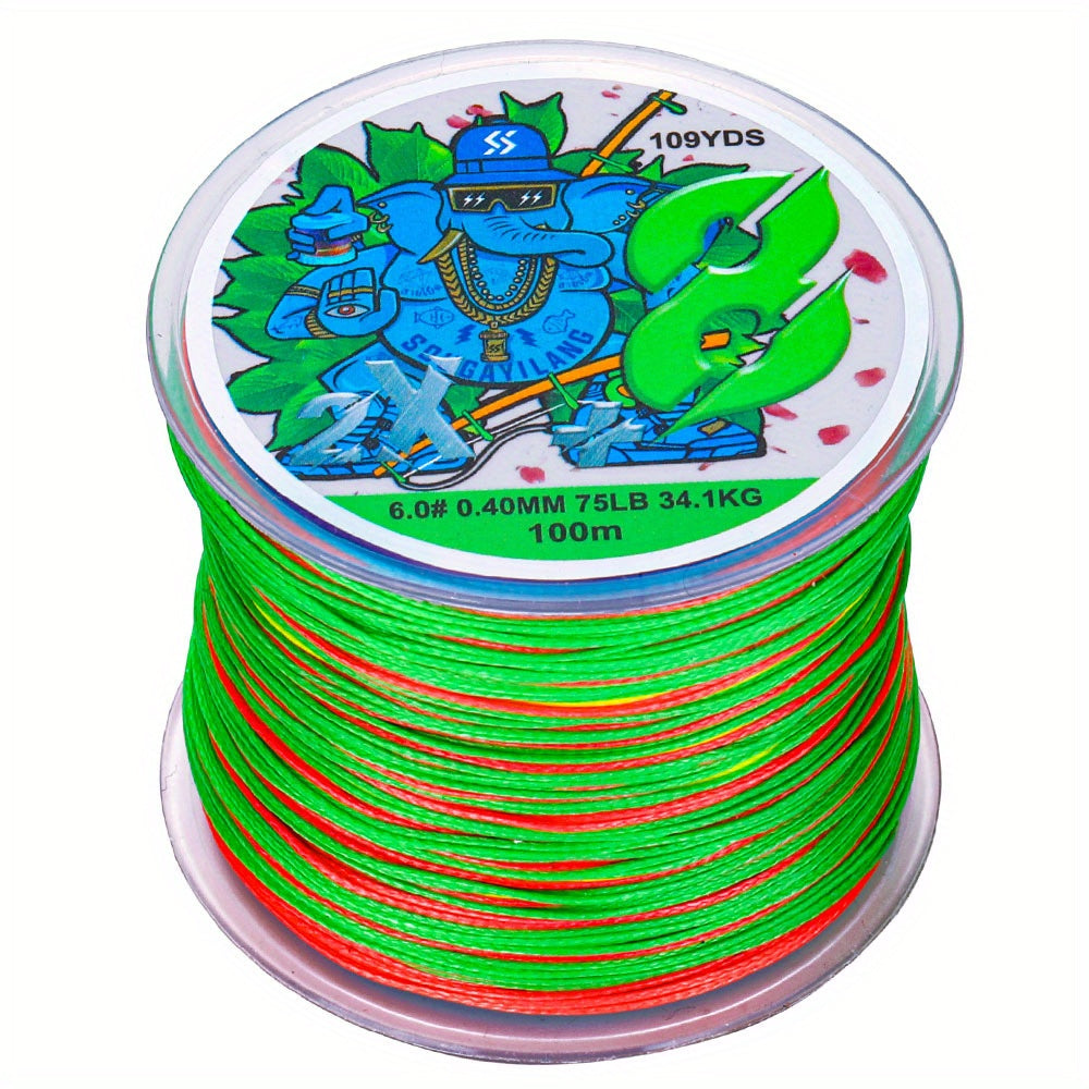 Super-Strong 8-Strand Braided PE Fishing Line - 16-75LB, 109yds, Ideal for Saltwater & Freshwater Angling, Abrasion-Resistant