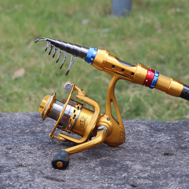 Carbon 70.87-141.73inch Telescopic Fishing Rod With Spinning Reel, Fishing Rods And Reels Set For Travel Saltwater Freshwater, Fishing Set