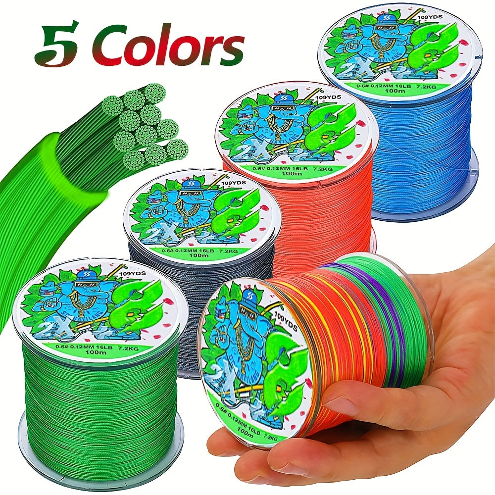 Super-Strong 8-Strand Braided PE Fishing Line - 16-75LB, 109yds, Ideal for Saltwater & Freshwater Angling, Abrasion-Resistant