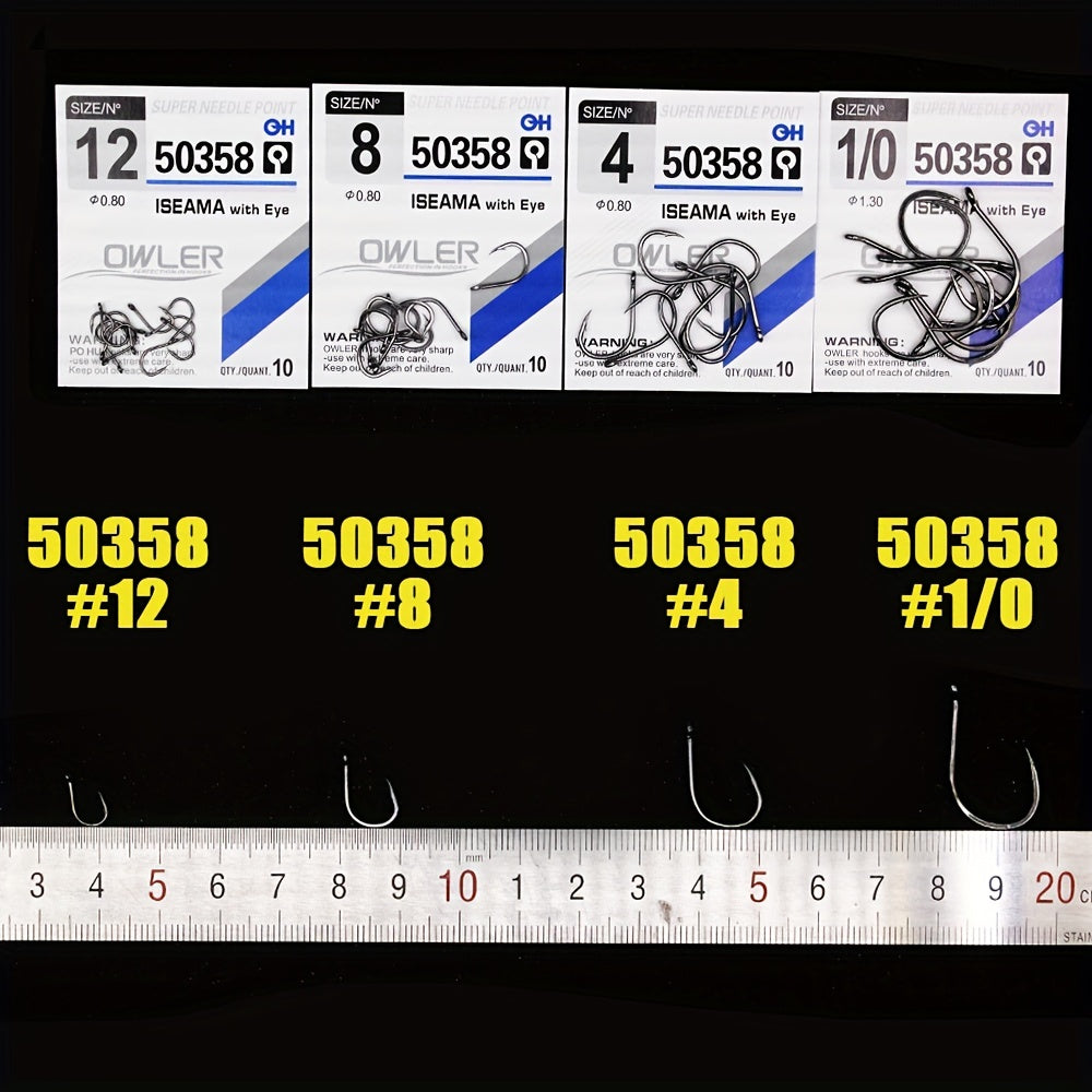 10pcs/lot High Carbon ISE Fishing Hook, 50358 Carp Catfish Anzol Peche Japan Tackle Fishing Hook