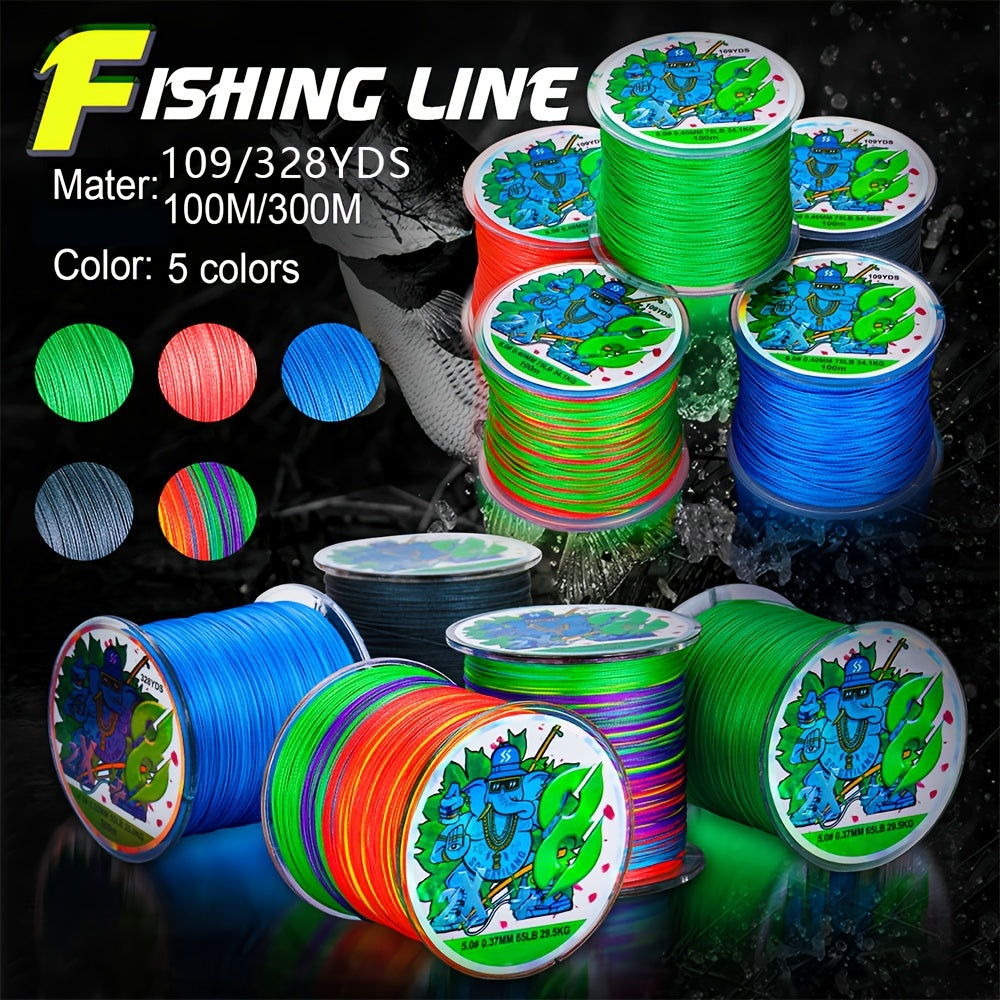 Super-Strong 8-Strand Braided PE Fishing Line - 16-75LB, 109yds, Ideal for Saltwater & Freshwater Angling, Abrasion-Resistant