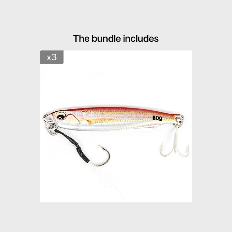 B&U Metal Cast Jig - 3D Printed Spoon Casting Jigging for Saltwater Fishing - 30G/40G/60G Artificial Bait Tackle with Enhanced Durability and Realistic Design