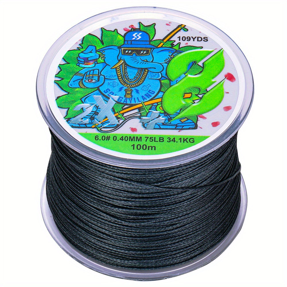 Super-Strong 8-Strand Braided PE Fishing Line - 16-75LB, 109yds, Ideal for Saltwater & Freshwater Angling, Abrasion-Resistant