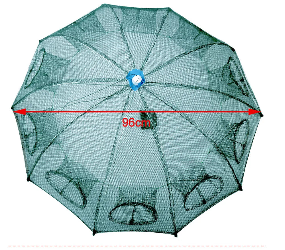 New Portable 20 Holes Automatic Fish Net Nylon Foldable Catch Fish Trap For Fishes Shrimp Minnows Crab Cast Mesh Fishing Net