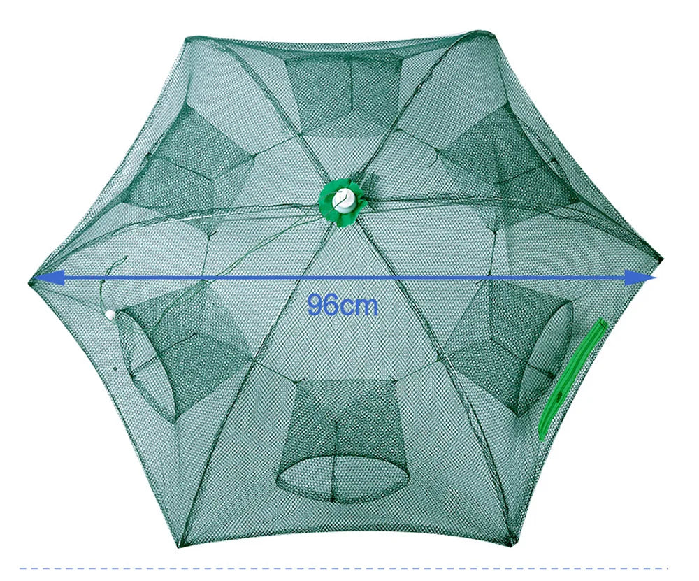 New Portable 20 Holes Automatic Fish Net Nylon Foldable Catch Fish Trap For Fishes Shrimp Minnows Crab Cast Mesh Fishing Net