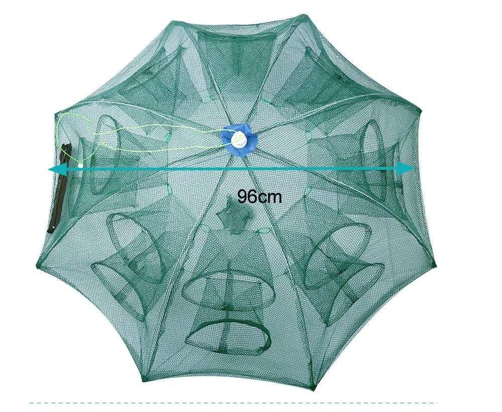 New Portable 20 Holes Automatic Fish Net Nylon Foldable Catch Fish Trap For Fishes Shrimp Minnows Crab Cast Mesh Fishing Net