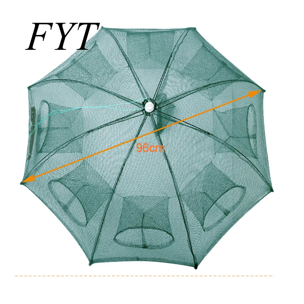 New Portable 20 Holes Automatic Fish Net Nylon Foldable Catch Fish Trap For Fishes Shrimp Minnows Crab Cast Mesh Fishing Net