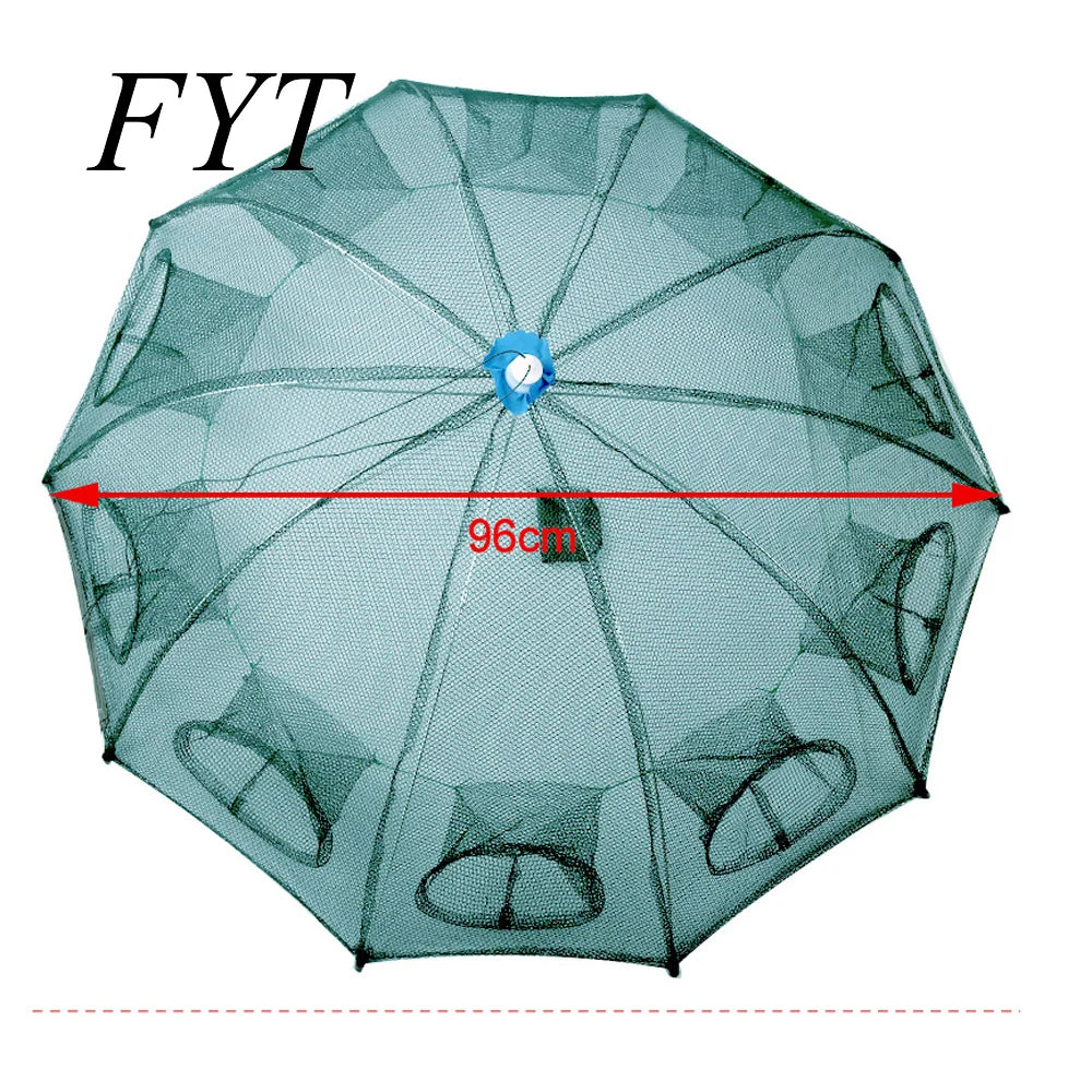 New Portable 20 Holes Automatic Fish Net Nylon Foldable Catch Fish Trap For Fishes Shrimp Minnows Crab Cast Mesh Fishing Net
