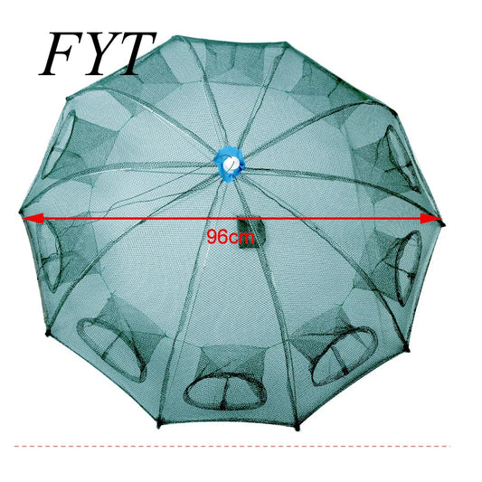 New Portable 20 Holes Automatic Fish Net Nylon Foldable Catch Fish Trap For Fishes Shrimp Minnows Crab Cast Mesh Fishing Net