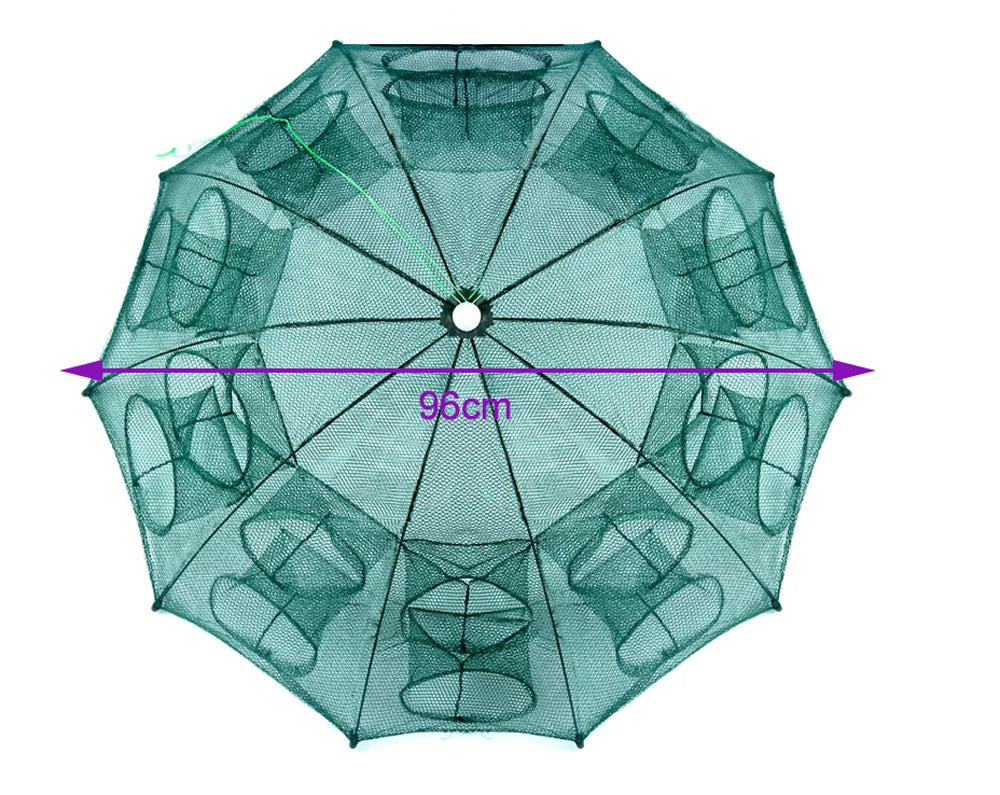 New Portable 20 Holes Automatic Fish Net Nylon Foldable Catch Fish Trap For Fishes Shrimp Minnows Crab Cast Mesh Fishing Net