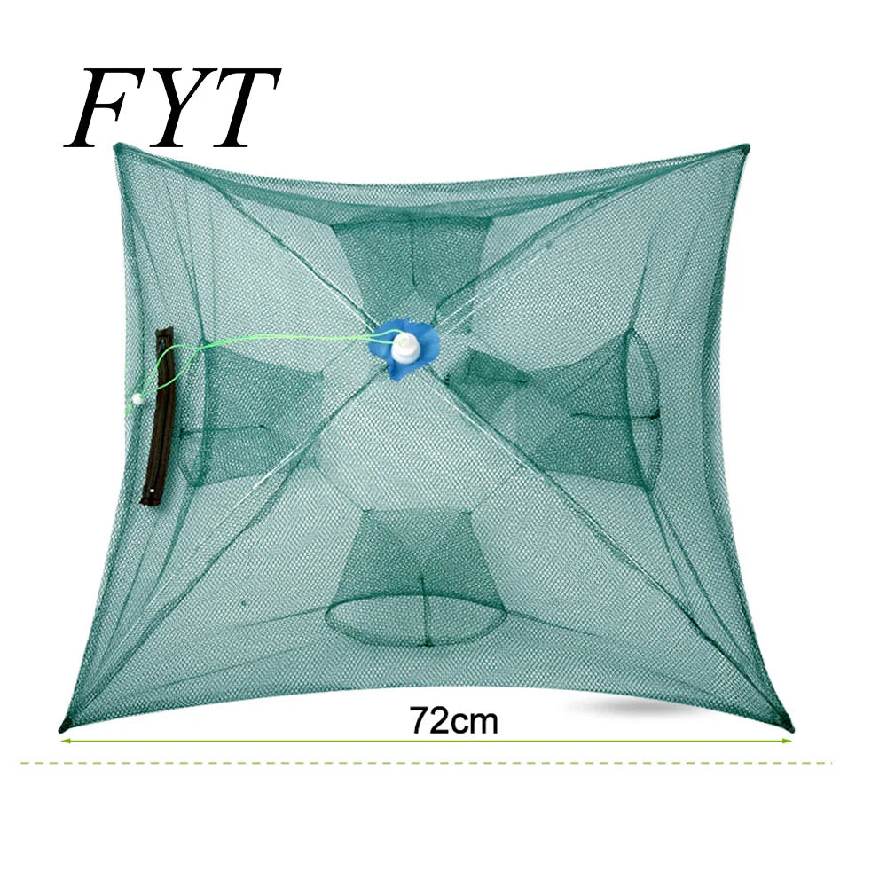New Portable 20 Holes Automatic Fish Net Nylon Foldable Catch Fish Trap For Fishes Shrimp Minnows Crab Cast Mesh Fishing Net