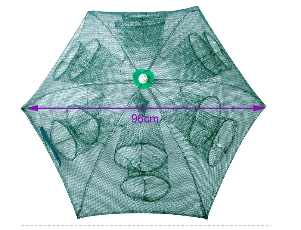 New Portable 20 Holes Automatic Fish Net Nylon Foldable Catch Fish Trap For Fishes Shrimp Minnows Crab Cast Mesh Fishing Net