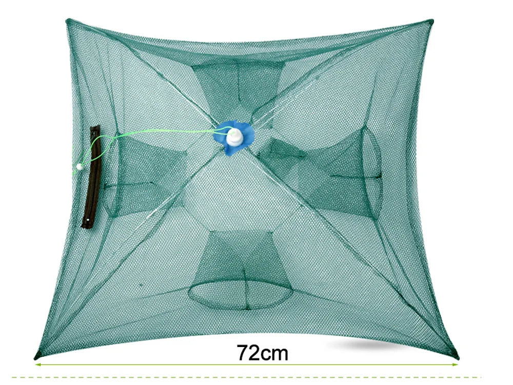 New Portable 20 Holes Automatic Fish Net Nylon Foldable Catch Fish Trap For Fishes Shrimp Minnows Crab Cast Mesh Fishing Net