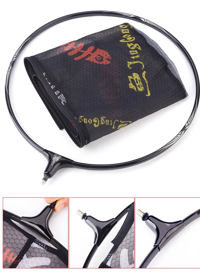 Fishing Net Head Carbon Anti-hook Fishing Net Ultra Light Titanium Alloy Solid Deepening Fishing Net  Fishing Tool Accessories