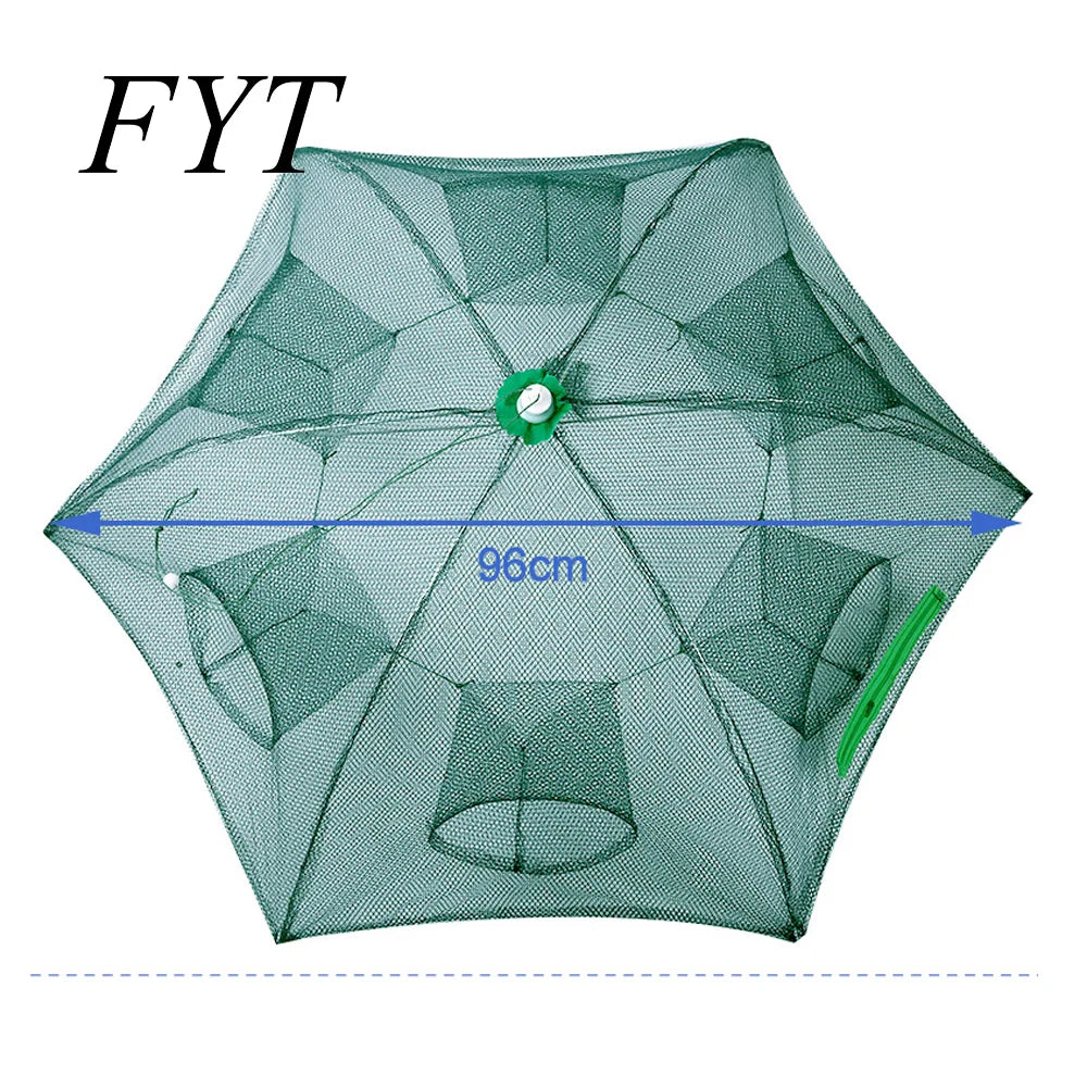 New Portable 20 Holes Automatic Fish Net Nylon Foldable Catch Fish Trap For Fishes Shrimp Minnows Crab Cast Mesh Fishing Net