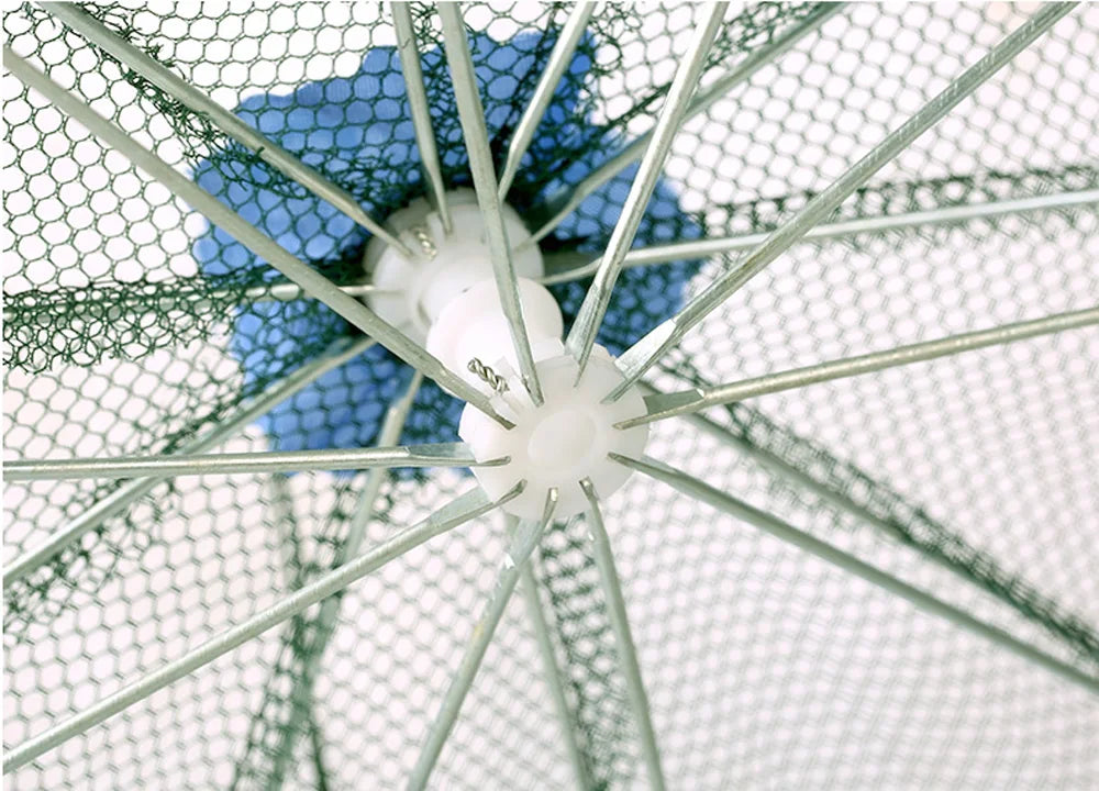 New Portable 20 Holes Automatic Fish Net Nylon Foldable Catch Fish Trap For Fishes Shrimp Minnows Crab Cast Mesh Fishing Net