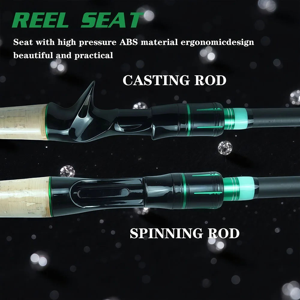 SantaKing Spinning /Casting Fishing Rod 1.8m 2.1m Carbon Fiber Portable Travel Fishing Pole Rods