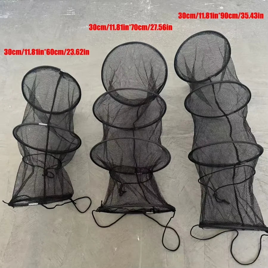 fishing nets, large capacity to hold many fish, with ropes for easy loss, foldable for easy carrying