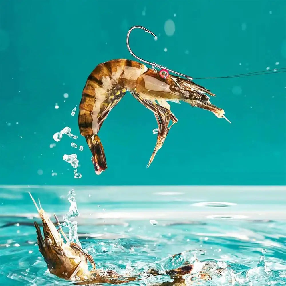 Fishing Hooks Live Shrimp Fixed Hooks Carbon Steel Barbed with Holes 2#/3#/4# Catfish Bass Fishing Hooks For fishing accessories