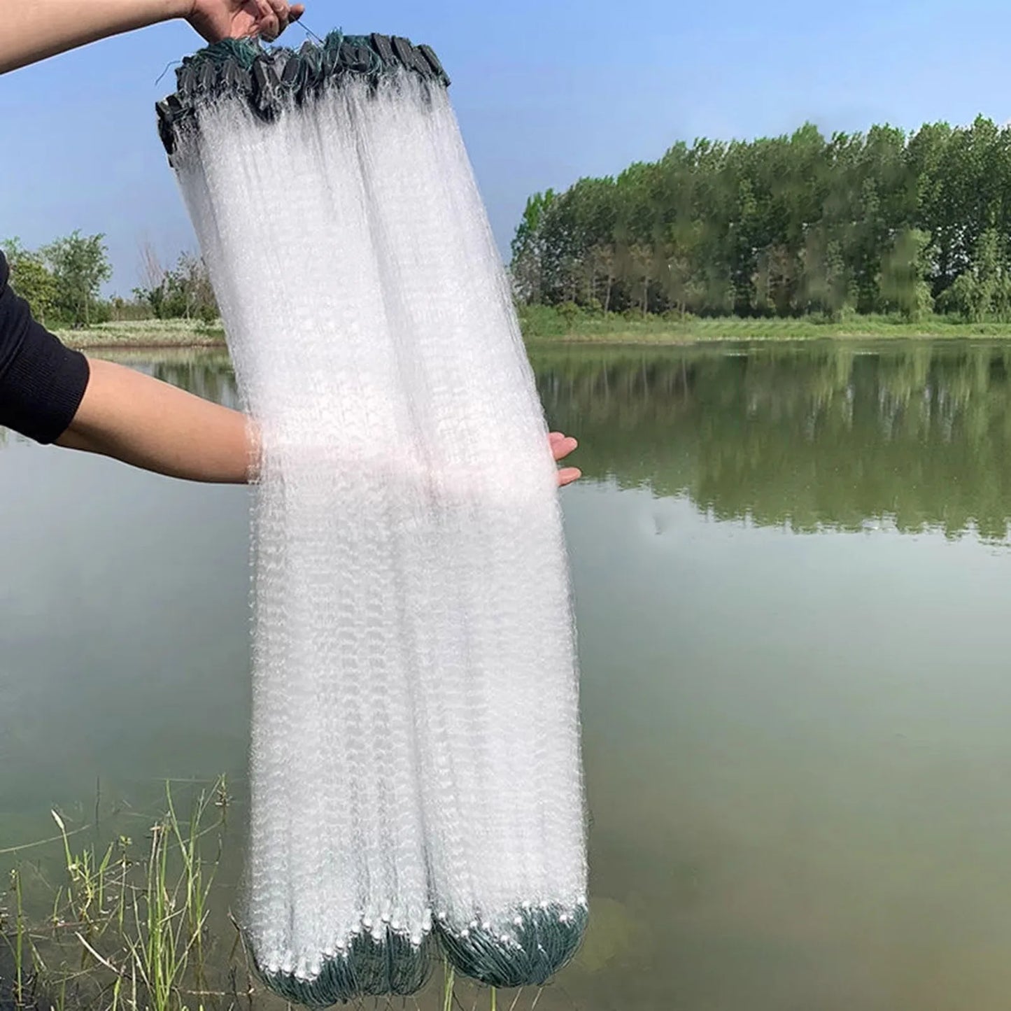 Fishing Net White Wire Net Trap Monofilament Net Durable Three-layer Single-layer Floating Net Tool Outdoor Fishing Gear Tool