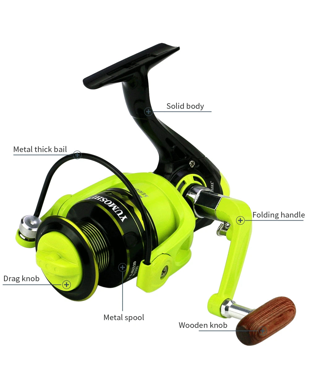 2000-7000 Saltwater Spinning Fishing Reel 5.2:1 High Speed Carp Fishing Coil Metal Magnetic Brake System Ultralight Fishing