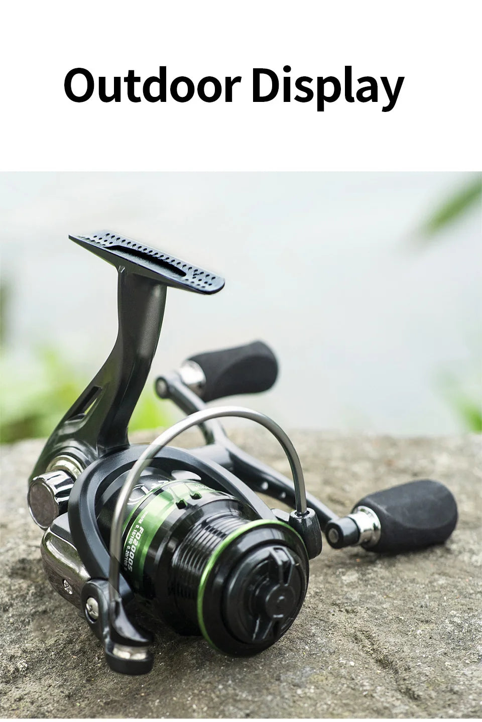 LINNHUE Fishing Reel Lure 1000 2000 3000 Spinning Reel Double Grip Deep Shallow Spool Carp Fishing Reel Fishing With Balance Rod