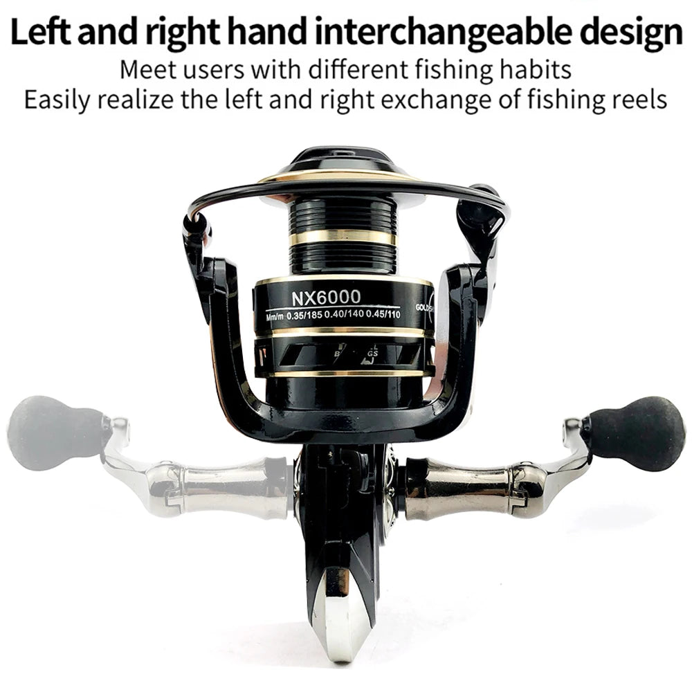 Lightweight Spinning Reel 2000 3000 4000 5000 6000 7000 Coil 5.2:1 Lure Fishing Reels Tackle for Trout Peche Bass Pike Zander