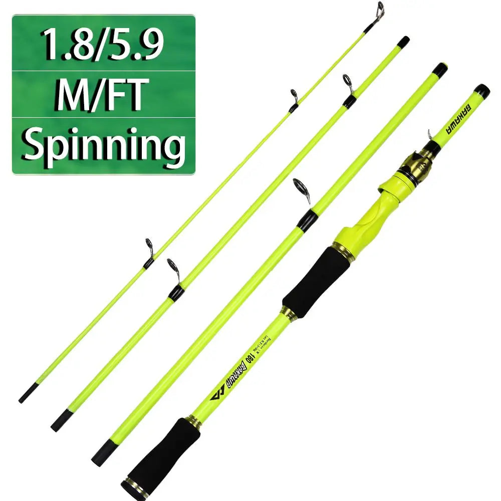 BAKAWA 1.8M 2.1M Baitcasting Spinning Travel Fishing Rods 4 Sections Power Ultralight Feeder Lure Carp Portable Pole Pesca