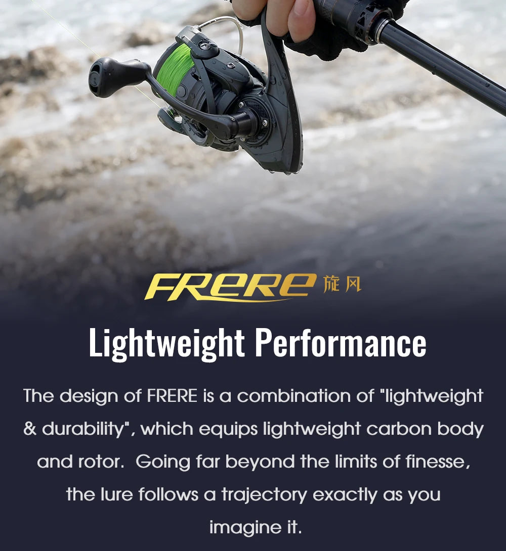 TSURINOYA 155g UltraLight Spinning Fishing Squid Trout Reel FRERE C2000S 2500S 3000M Carbon Body Shallow Spool Casting Versatile