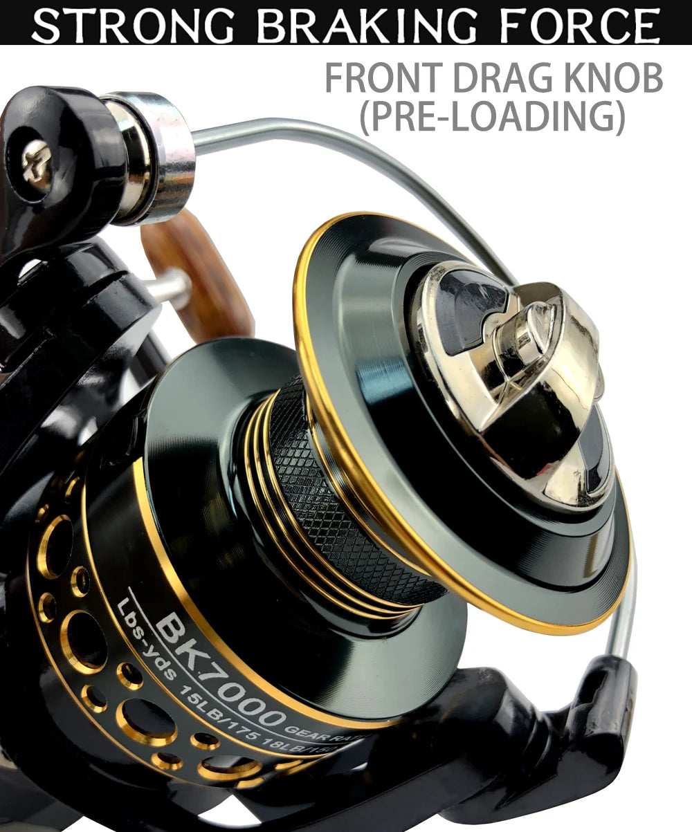 Lightweight Spinning Reel 2000 3000 4000 5000 6000 7000 Coil 5.2:1 Lure Fishing Reels Tackle for Trout Peche Bass Pike Zander