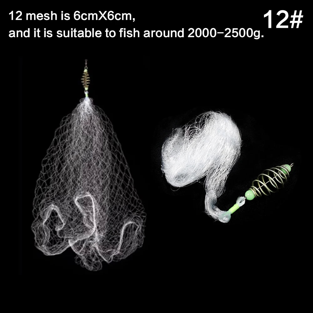 Multi Size Fishing Net Explosion Hook Trap Mesh Luminous Bead Netting Sea NetTackle Design Copper Shoal Cast Gill Feeder Trap
