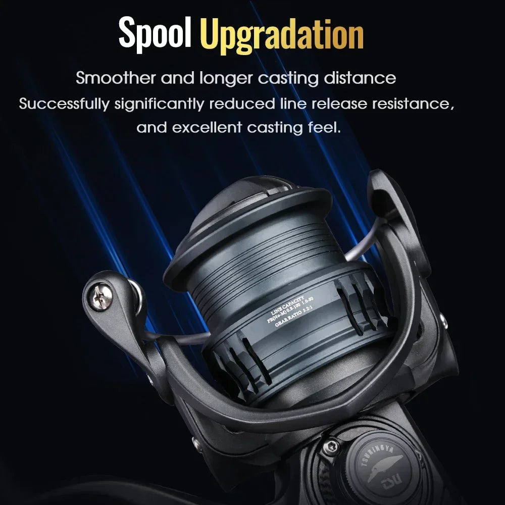 TSURINOYA 155g UltraLight Spinning Fishing Squid Trout Reel FRERE C2000S 2500S 3000M Carbon Body Shallow Spool Casting Versatile