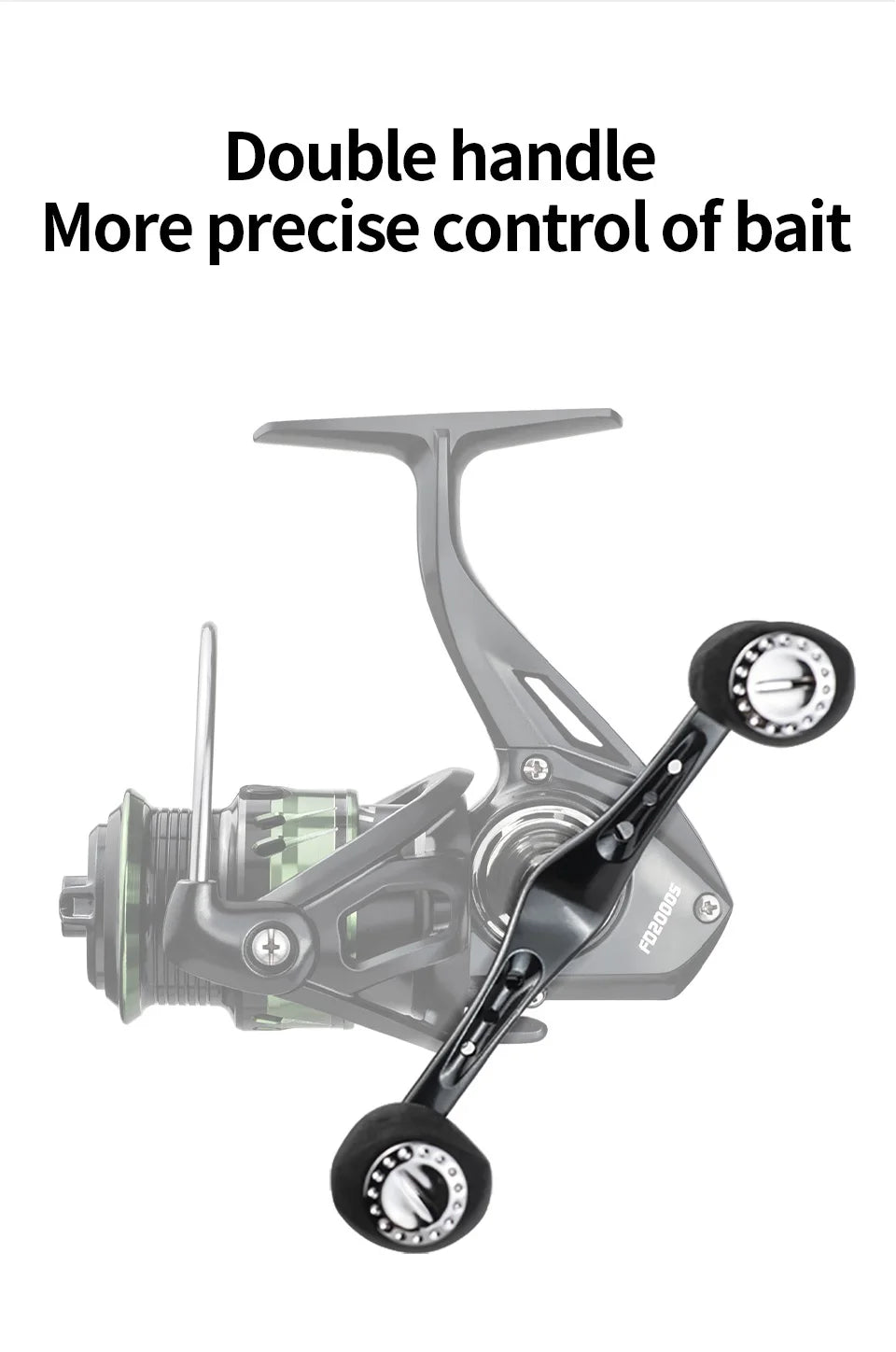 LINNHUE Fishing Reel Lure 1000 2000 3000 Spinning Reel Double Grip Deep Shallow Spool Carp Fishing Reel Fishing With Balance Rod