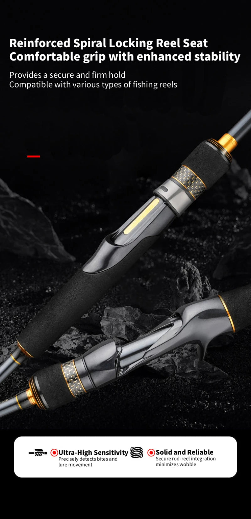 ZHANYING ZHANFENG Lure Rod, M/MH Twin Tips, All-Round, Spinning/Casting, Multi-section portable, Long-Distance Bass & Pike Perch