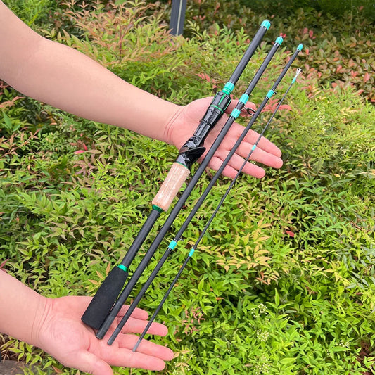 SantaKing Spinning /Casting Fishing Rod 1.8m 2.1m Carbon Fiber Portable Travel Fishing Pole Rods
