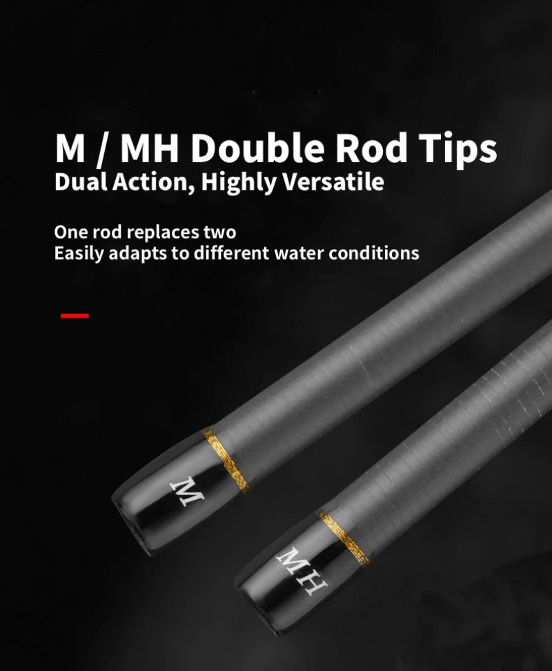 ZHANYING ZHANFENG Lure Rod, M/MH Twin Tips, All-Round, Spinning/Casting, Multi-section portable, Long-Distance Bass & Pike Perch