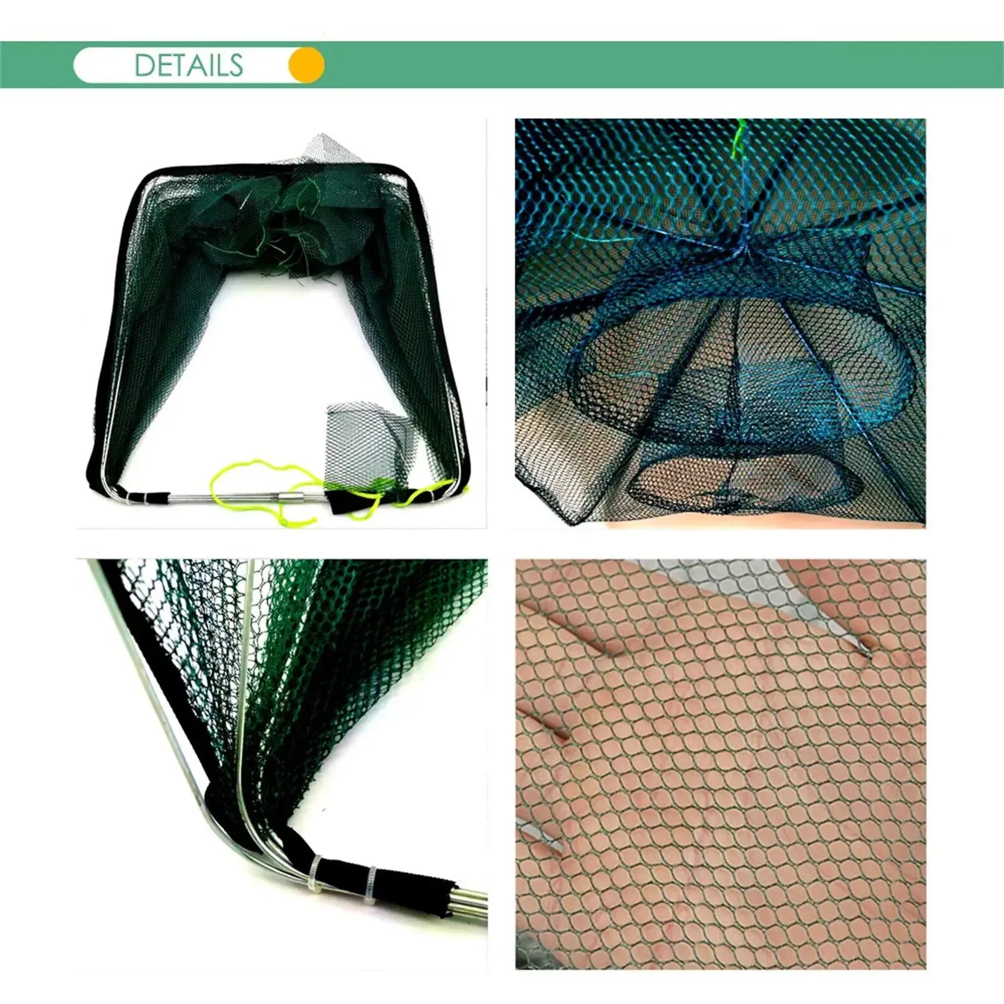 Fishing Net Mesh Folded Hexagon Octagon 6/8 Holes Fish shrimp Automatic Trap Crayfish catcher Fish Network Baits cast Mesh Trap