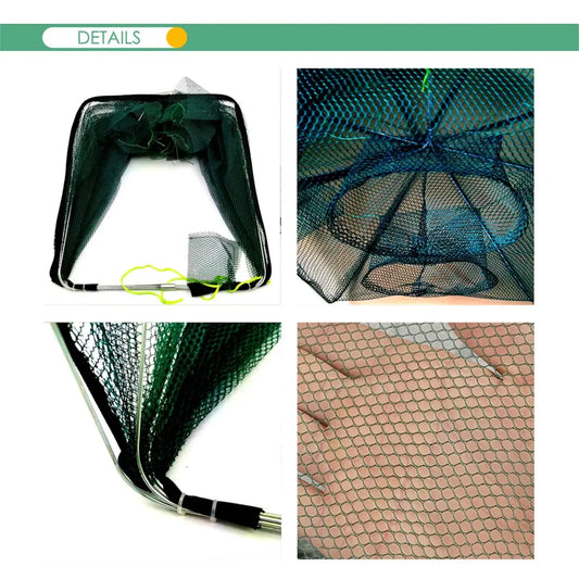 Fishing Net Mesh Folded Hexagon Octagon 6/8 Holes Fish shrimp Automatic Trap Crayfish catcher Fish Network Baits cast Mesh Trap