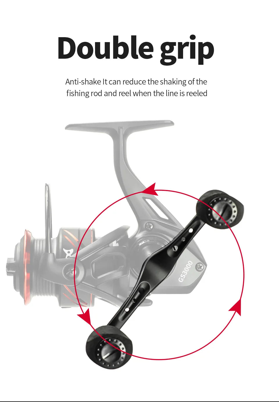 LINNHUE Fishing Reel Lure 1000 2000 3000 Spinning Reel Double Grip Deep Shallow Spool Carp Fishing Reel Fishing With Balance Rod