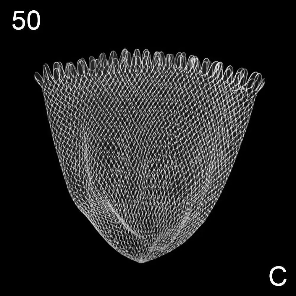 30/40/50/60cm Nylon Fish Network Hand Cast Monofilament Fishing Net Float Trap Single Mesh Netting Tackle Tool Accessories