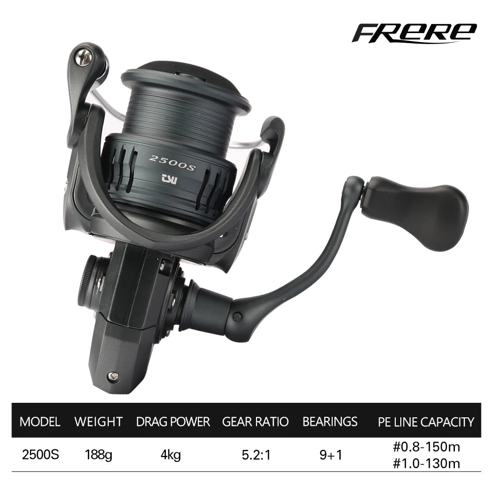 TSURINOYA 155g UltraLight Spinning Fishing Squid Trout Reel FRERE C2000S 2500S 3000M Carbon Body Shallow Spool Casting Versatile