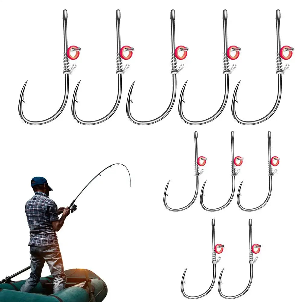 Fishing Hooks Live Shrimp Fixed Hooks Carbon Steel Barbed with Holes 2#/3#/4# Catfish Bass Fishing Hooks For fishing accessories