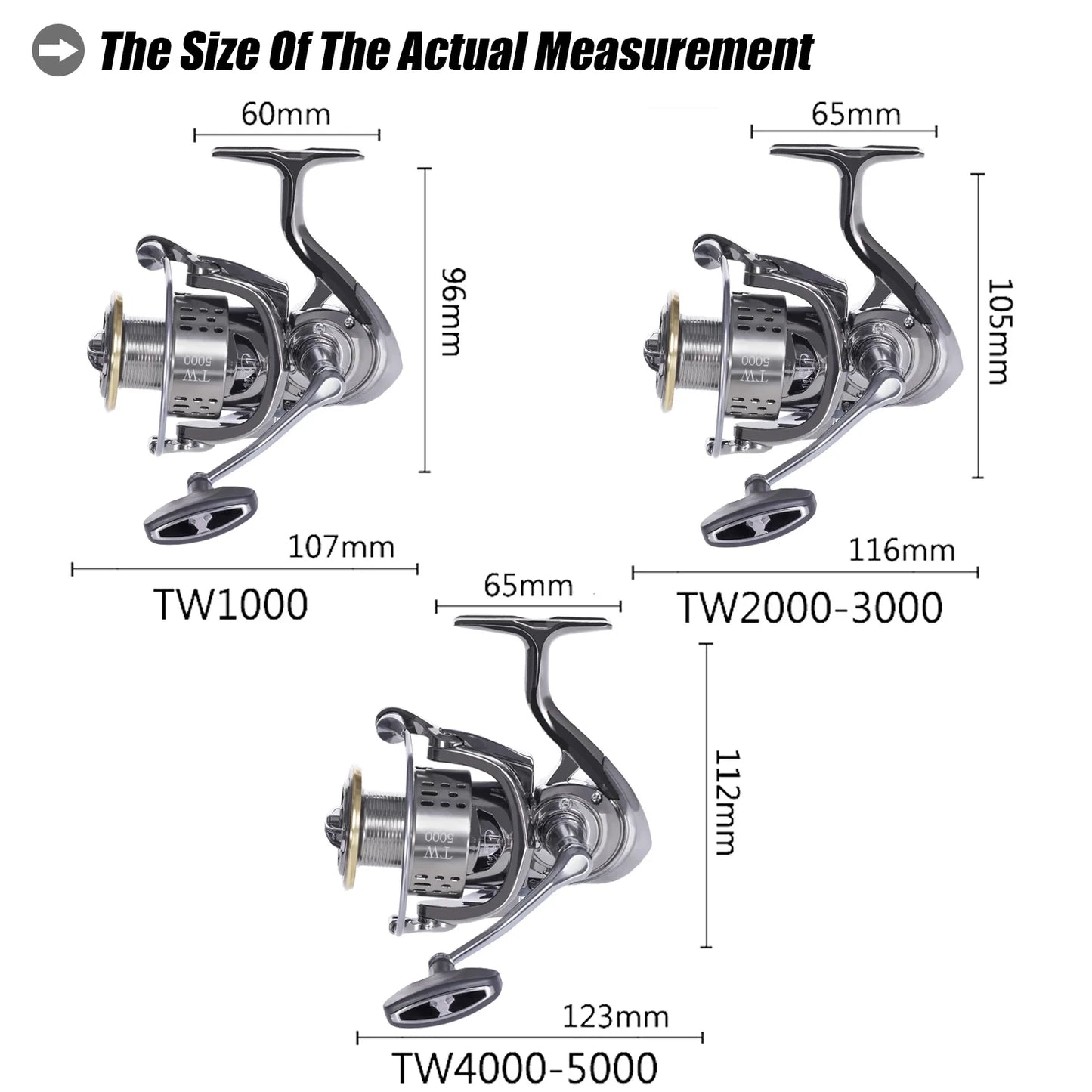 2023 Spinning Fishing Reel Coil Ultralight TW1000-5000 Speed 5.1:1/5.5:1 7-12kg Max Drag Saltwater Fishing Tackle For Bass Pike