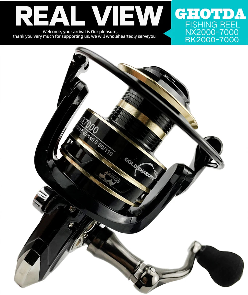 Lightweight Spinning Reel 2000 3000 4000 5000 6000 7000 Coil 5.2:1 Lure Fishing Reels Tackle for Trout Peche Bass Pike Zander